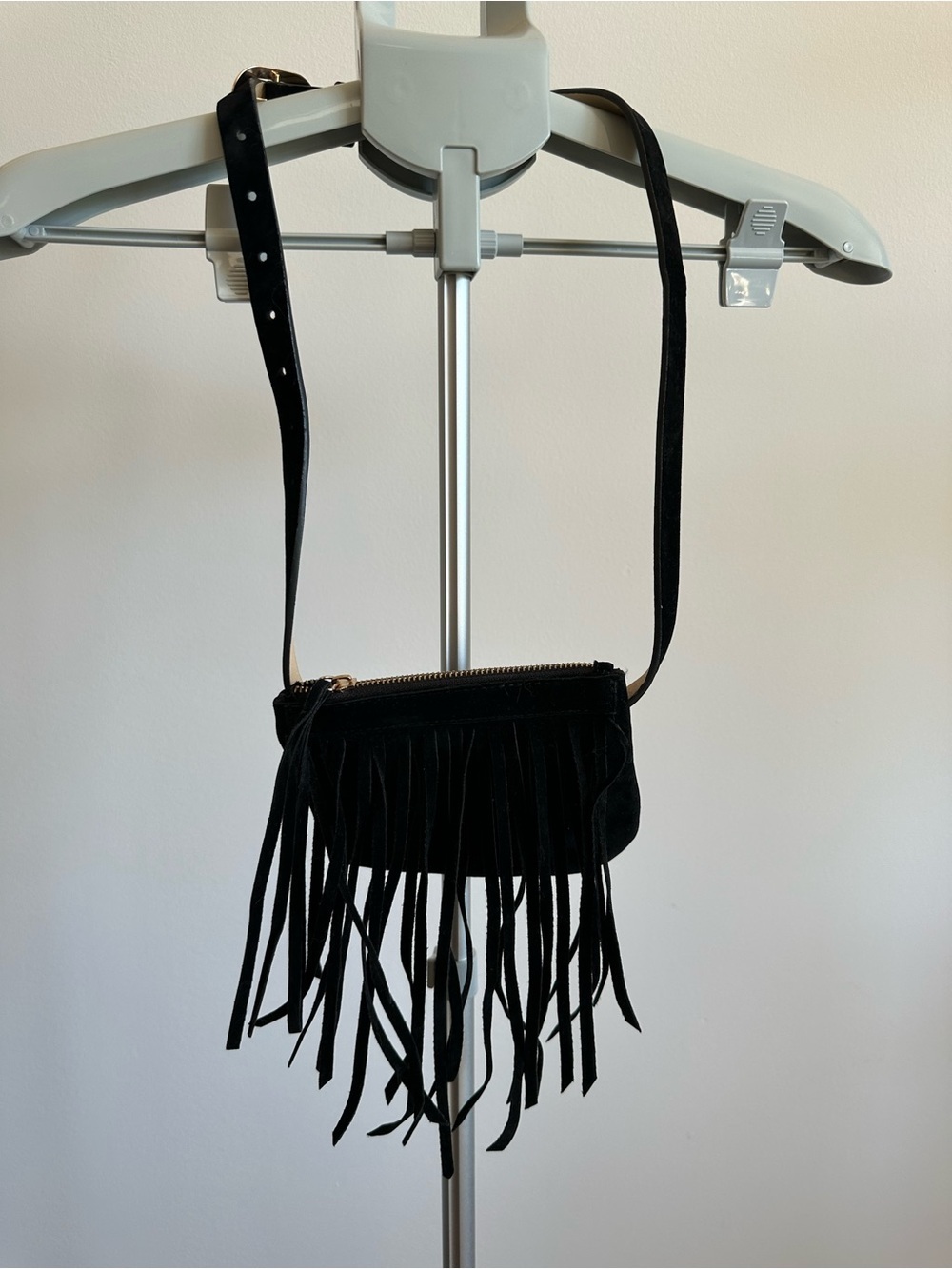 Black Fringe Crossbody Bag - Unbranded